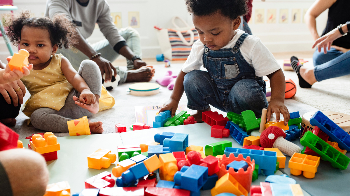 little kids playing
