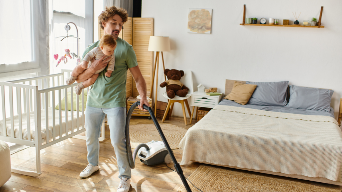 man cleaning