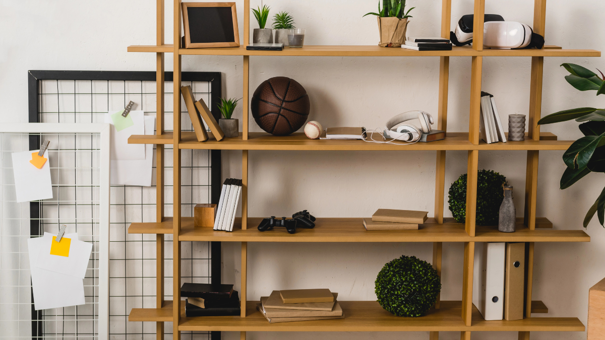 open shelves