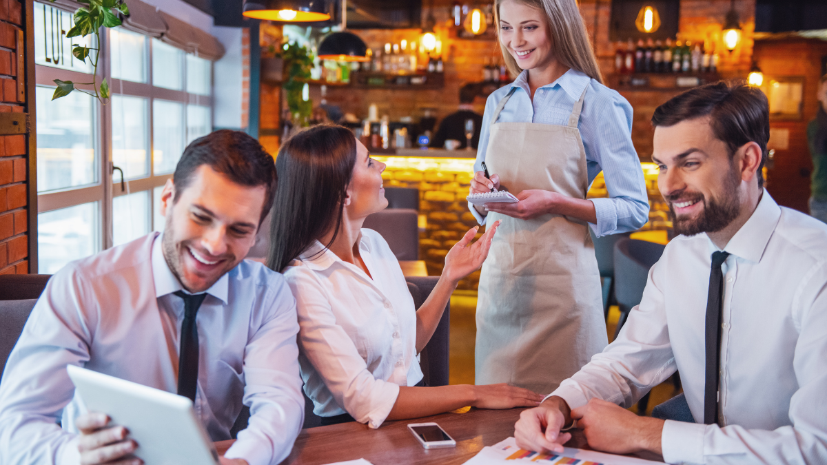 people working at restaurant