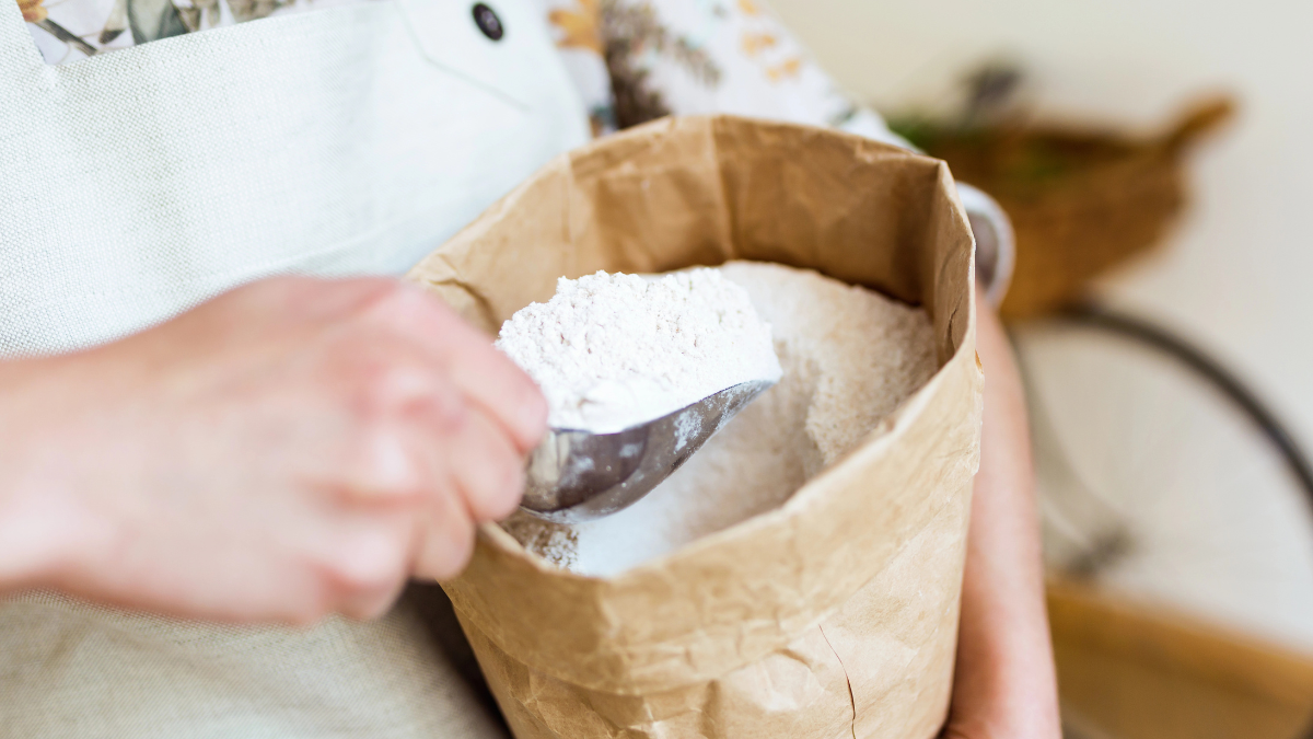 person with flour
