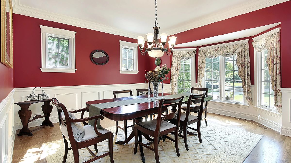 red dining room