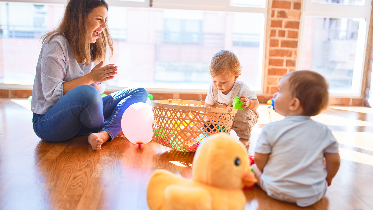 teacher with kids.