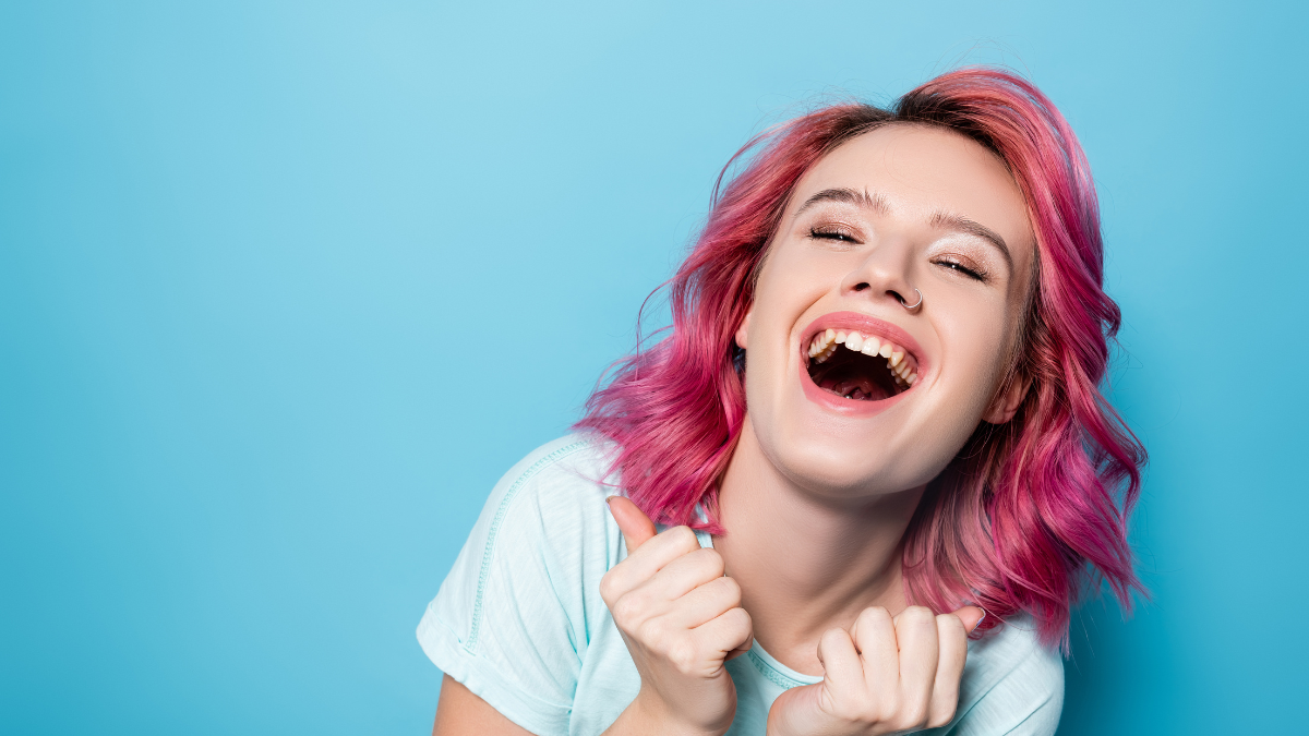 woman laughing