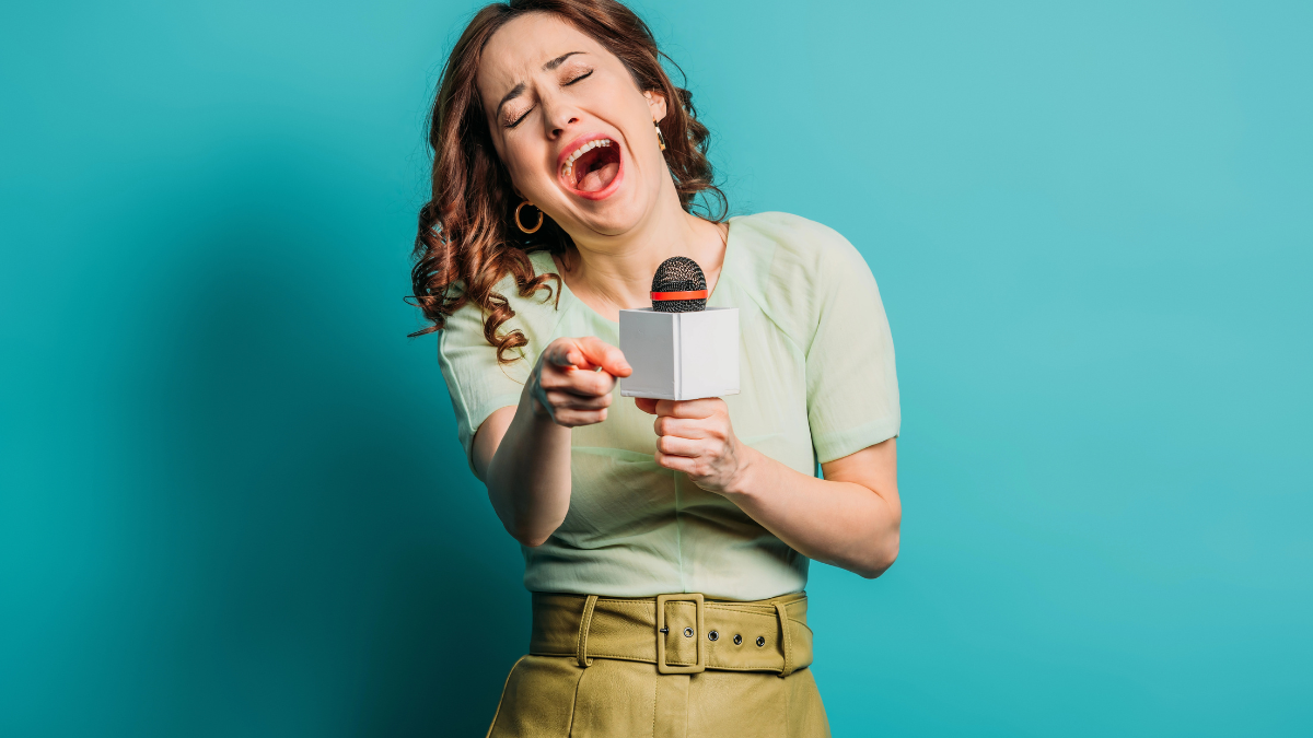 woman laughing