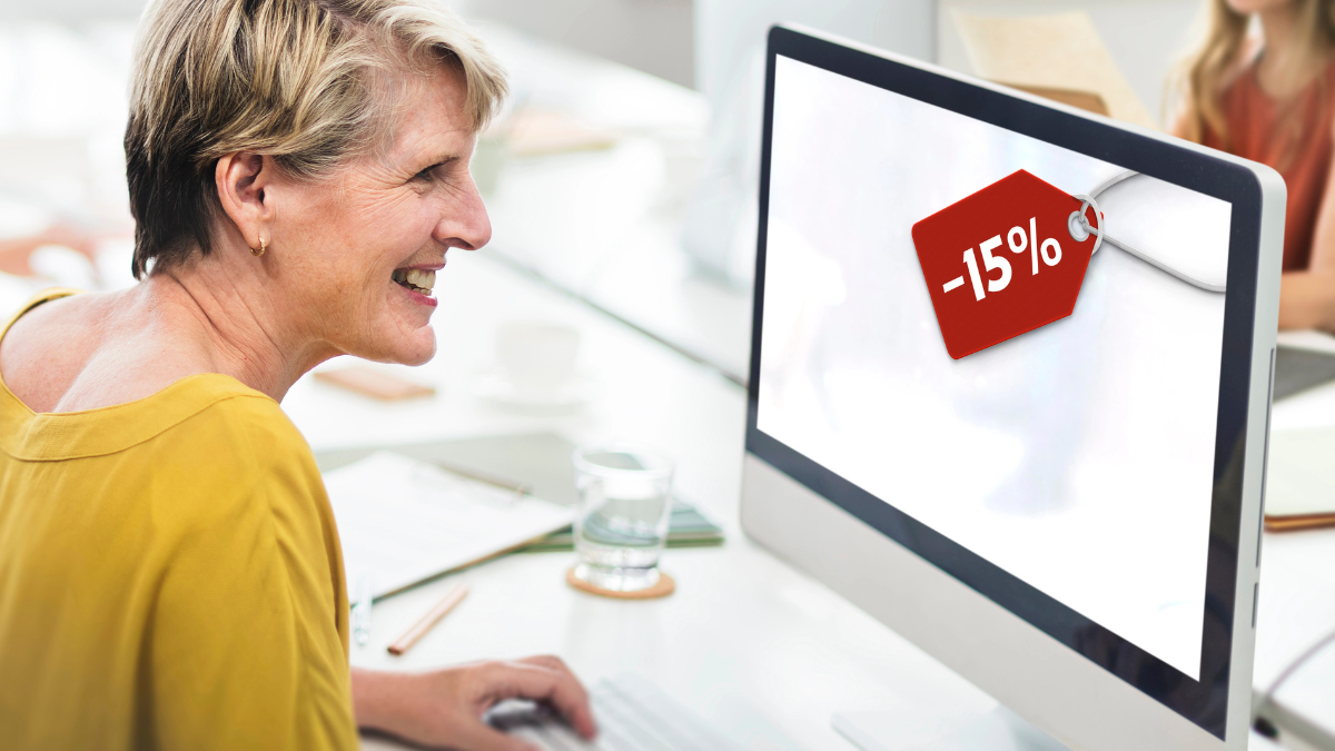 woman looking at sale