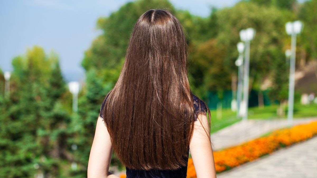 woman with long straight hair