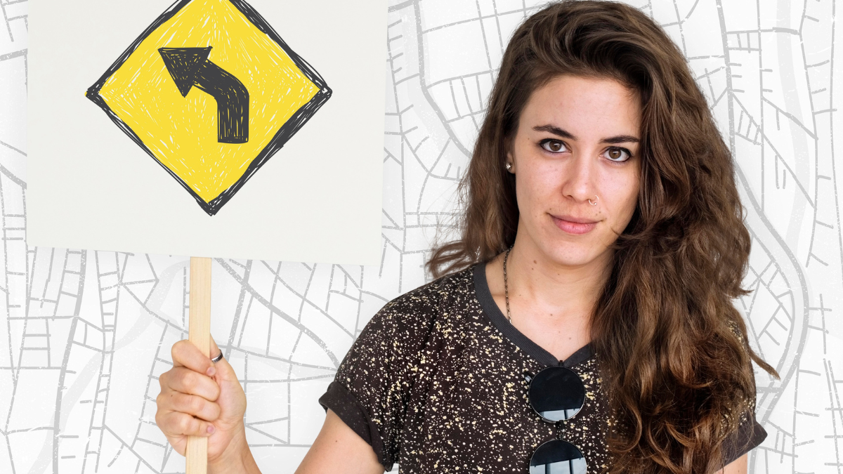 woman with sign