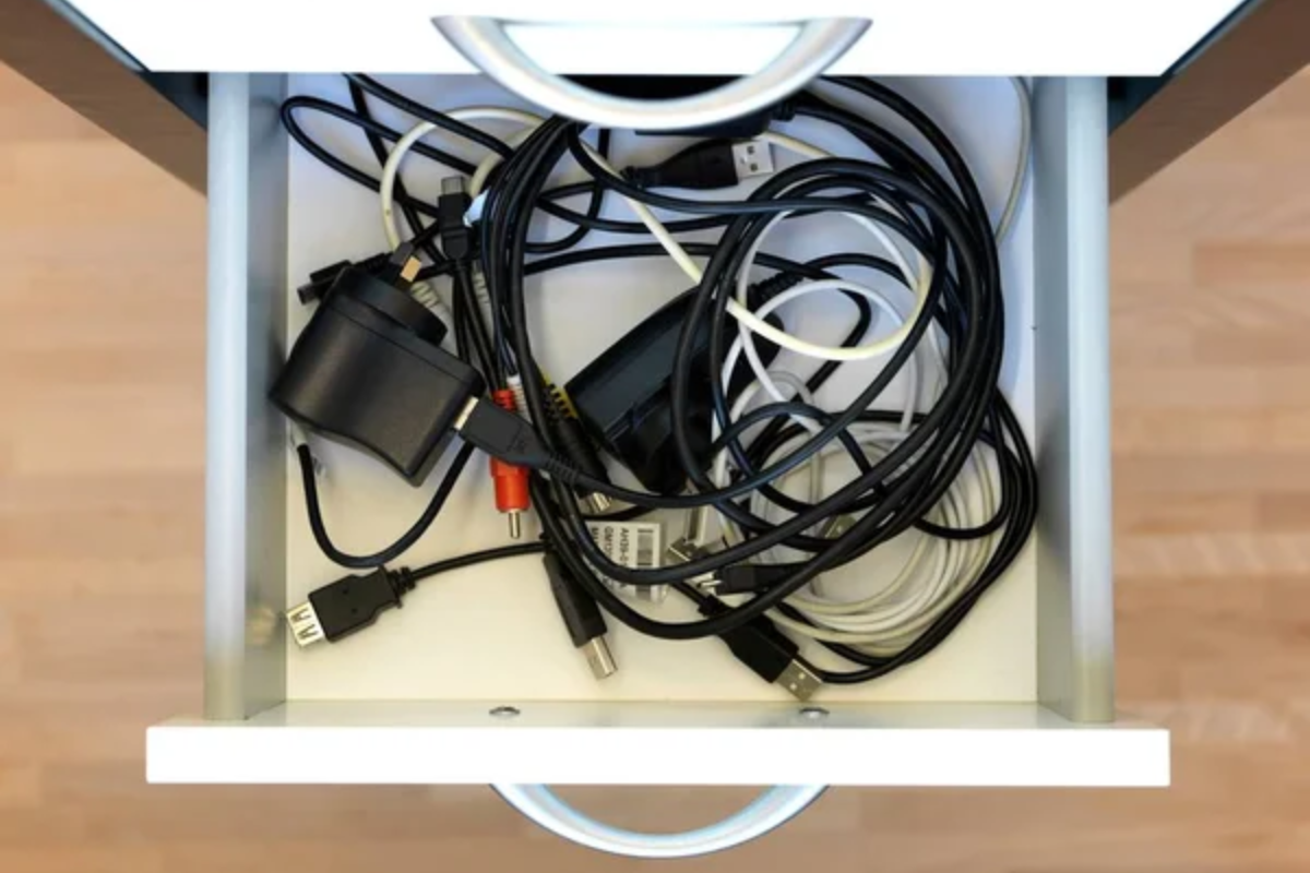 Drawer Tangled Cables