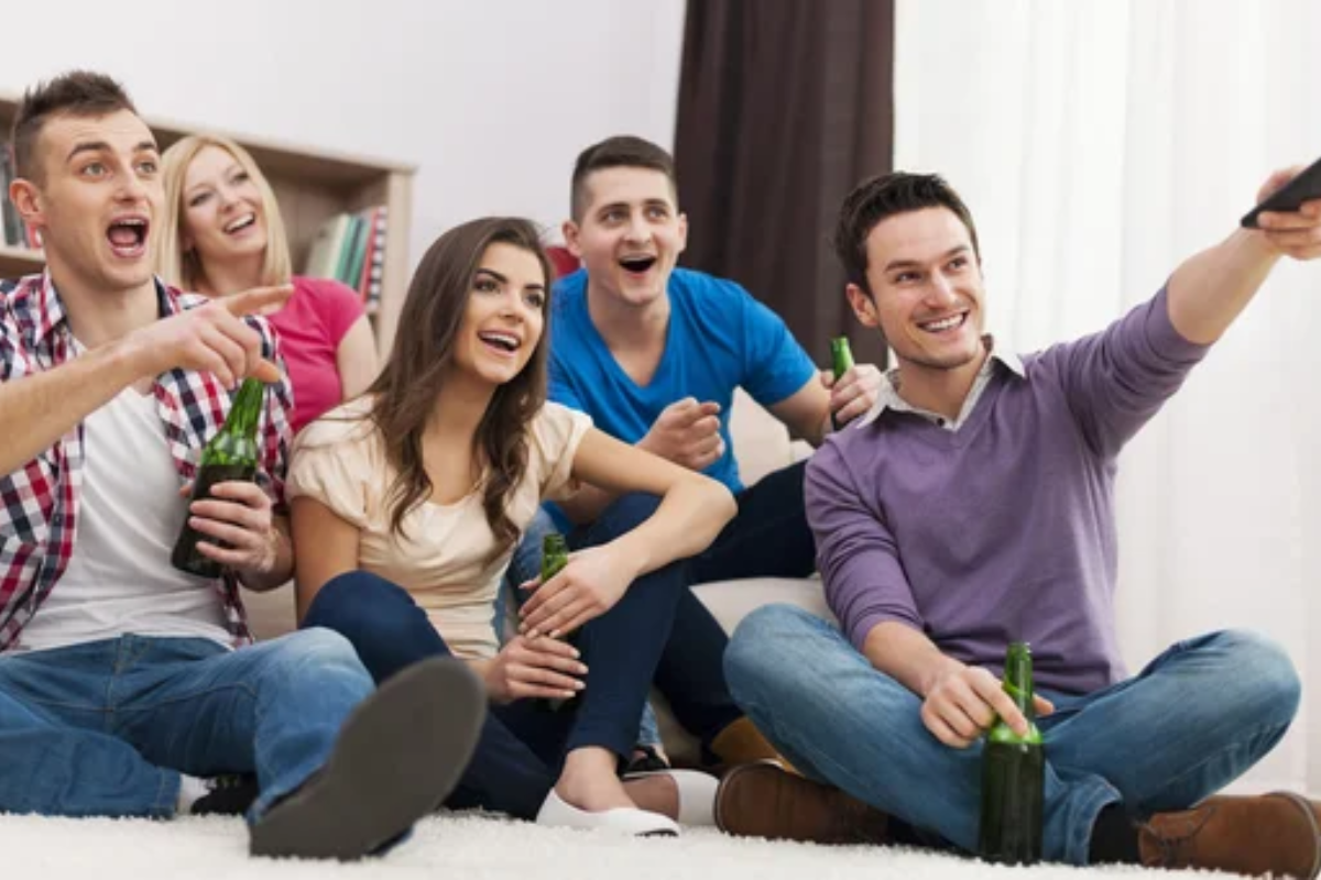 Happy Friends Watching Movie