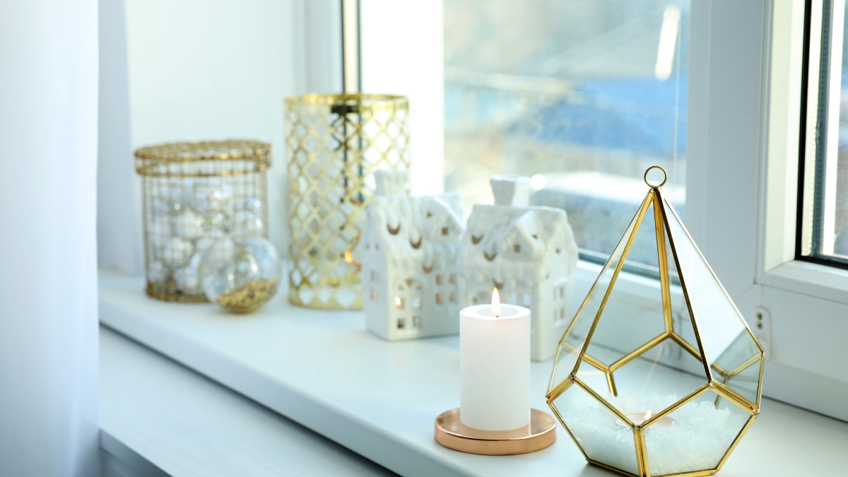candles and gold accents
