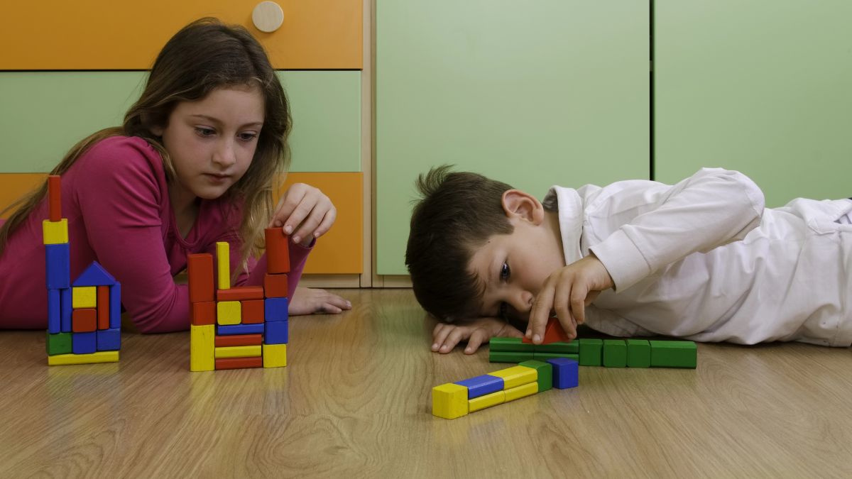 kids with blocks