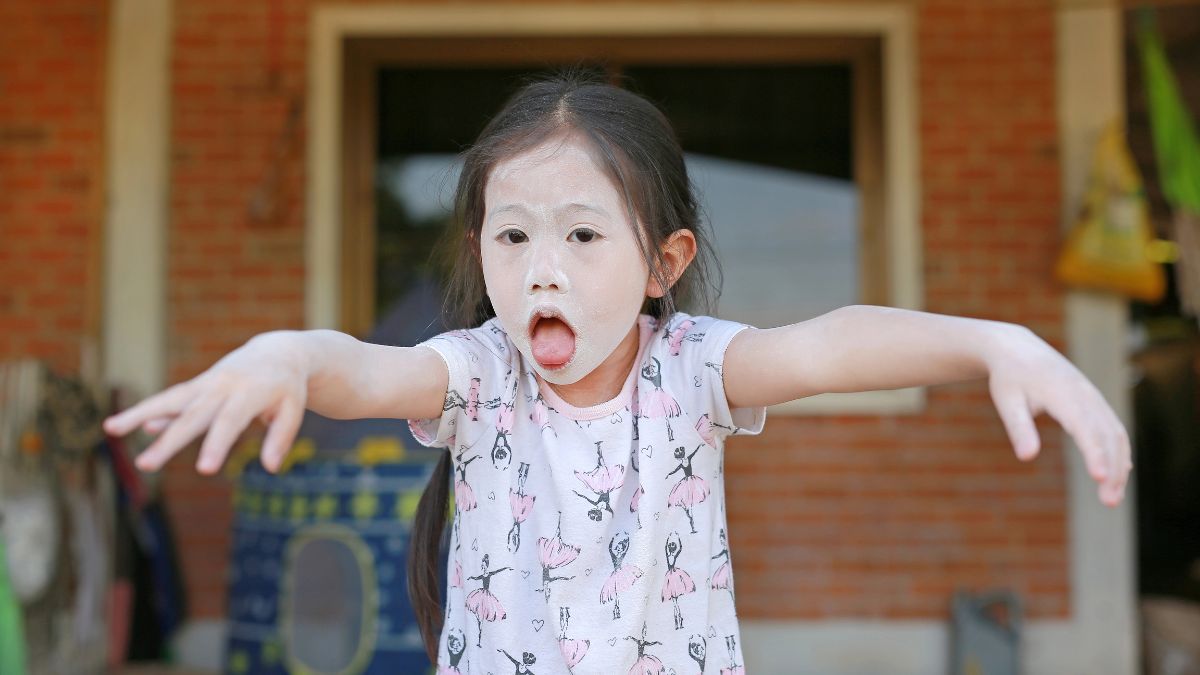 little girl acting like a monster