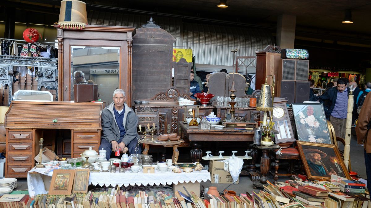 man in antique shop