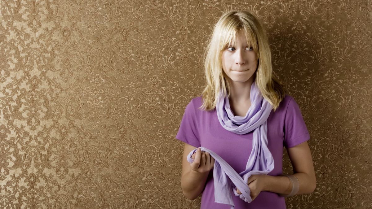 woman being a wallflower