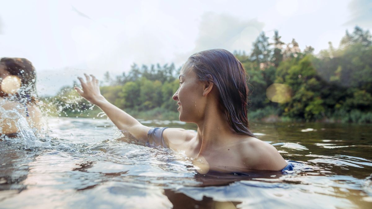 woman in river