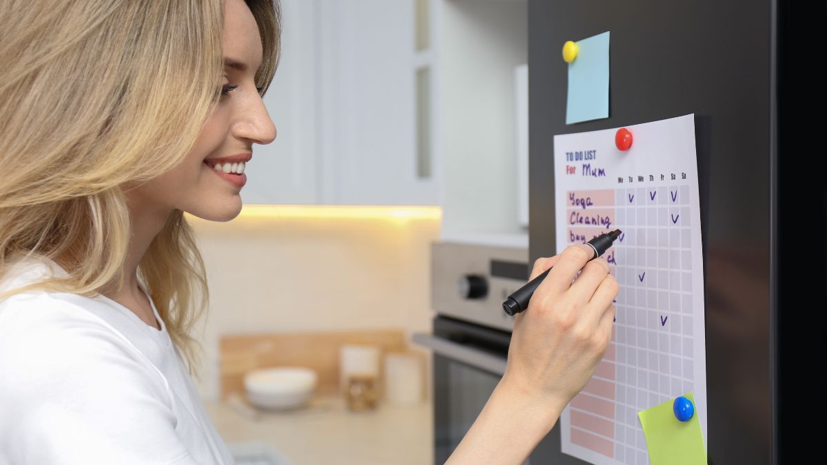 woman planning with check-list