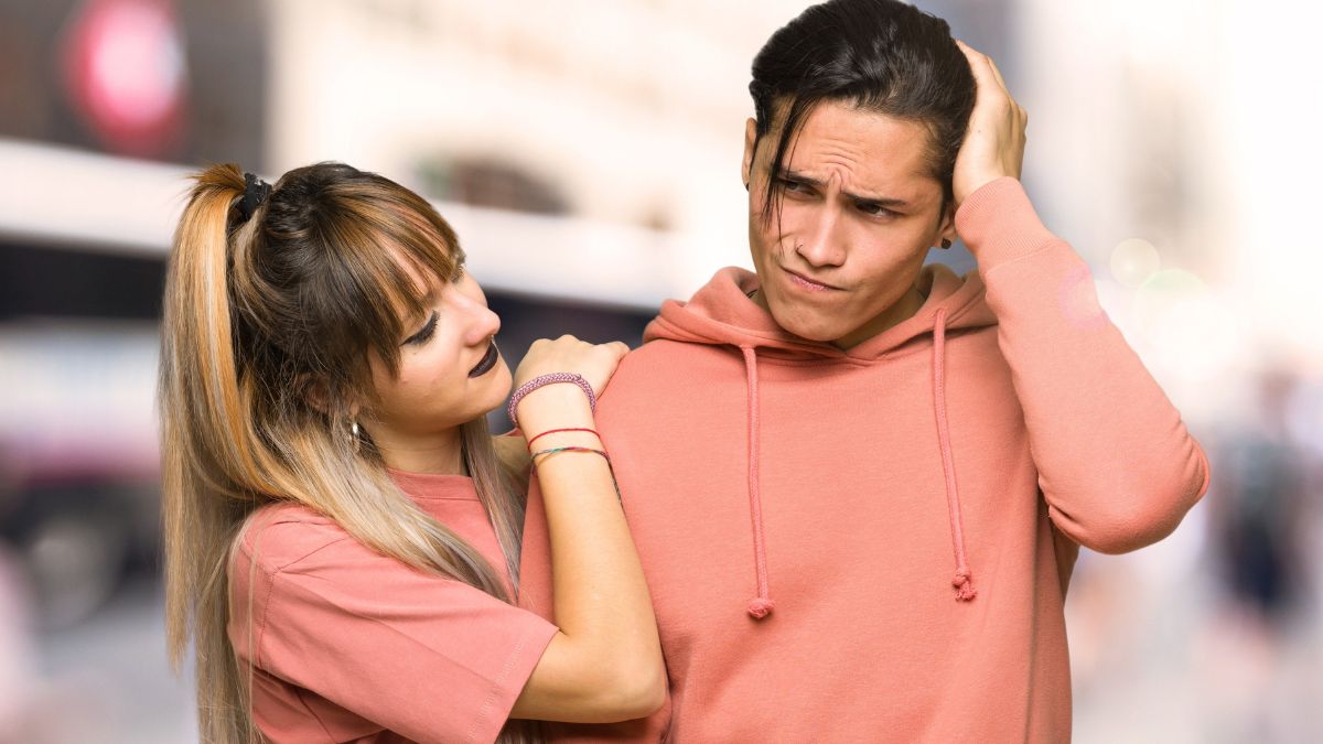 woman too close to man