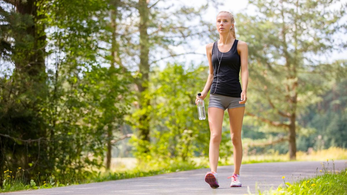 woman walking outside
