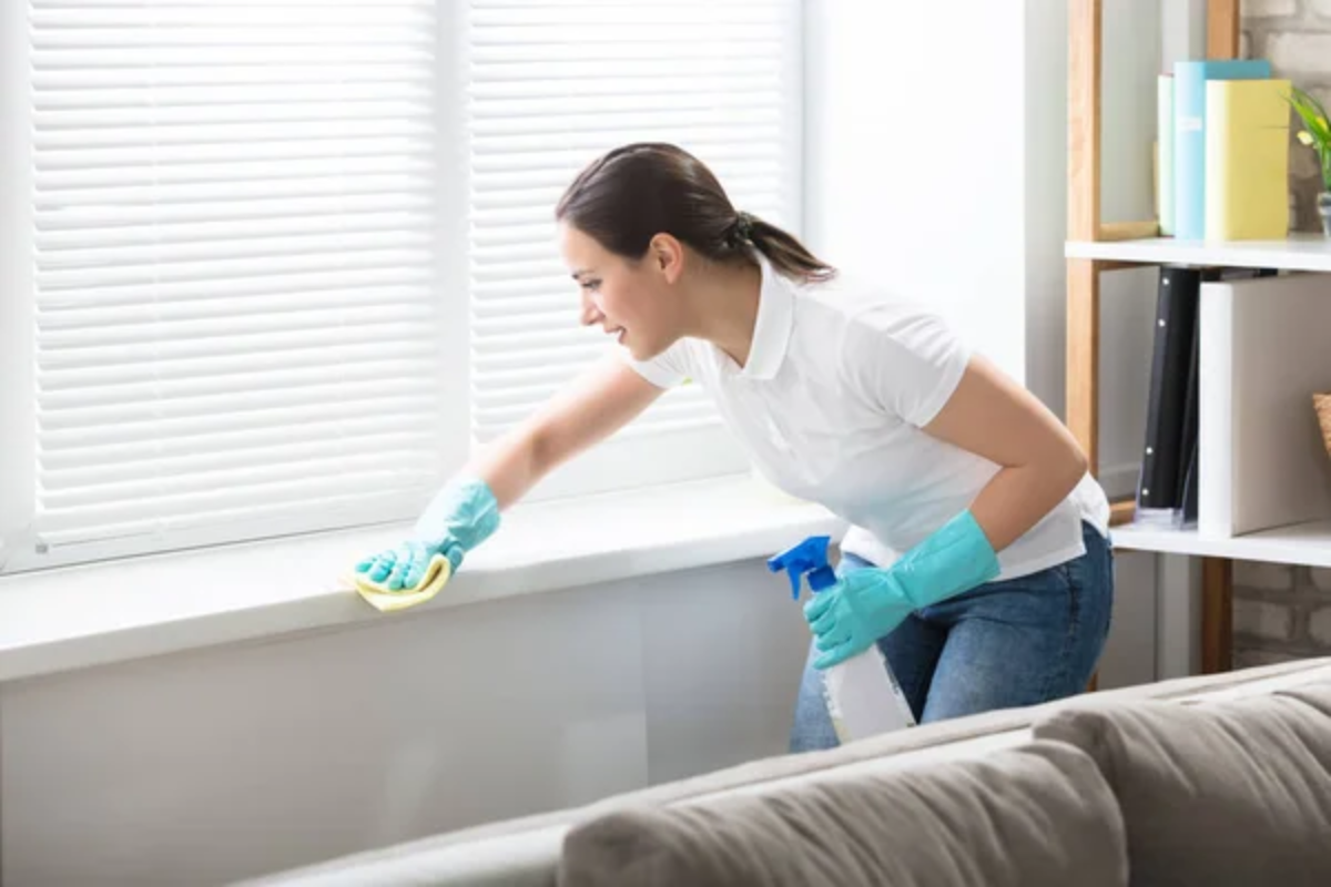 Cleaning Window Sill