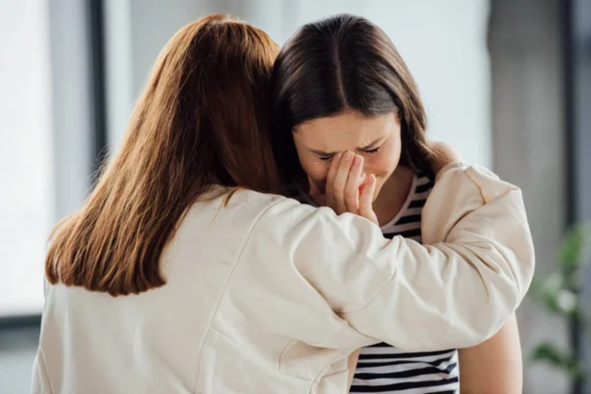 Friend Hug Cry