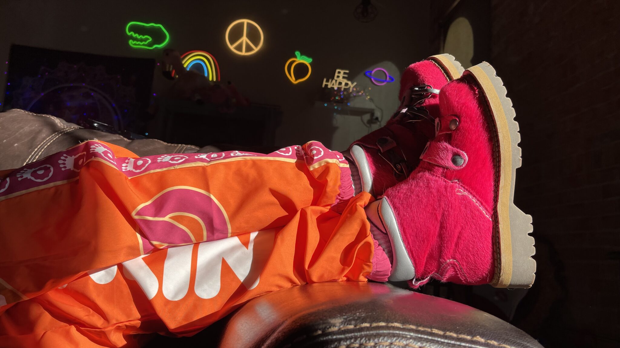 me in my Dunkin’ track suit