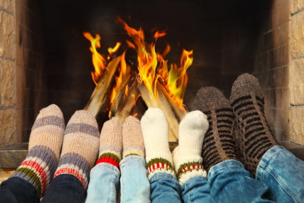 Socks Fire Winter