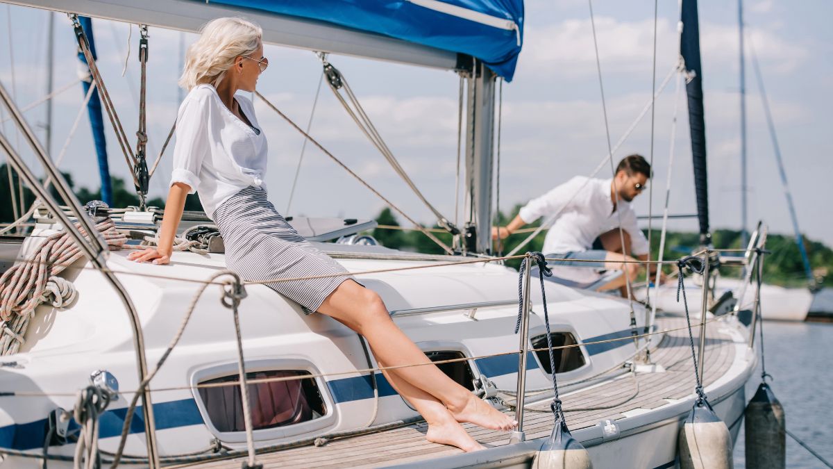 couple on boat