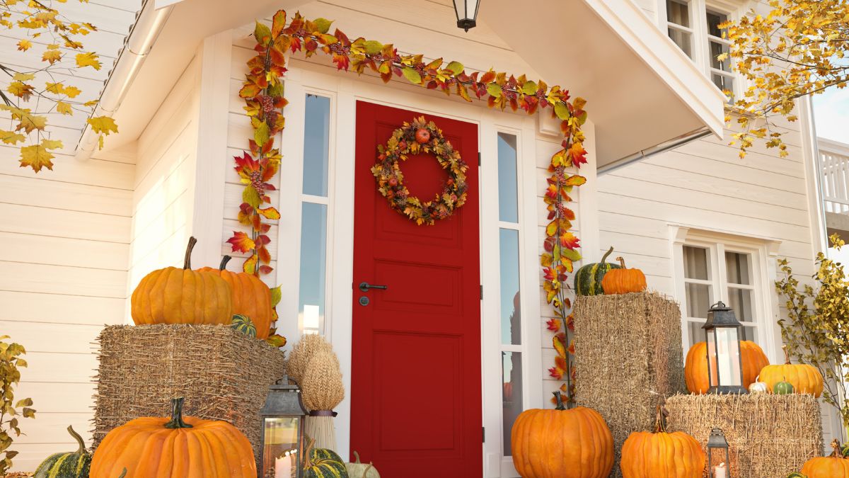 fall wreath on door