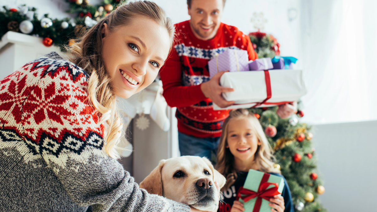 family giving gifts