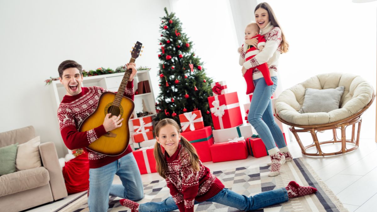 family holiday dance party