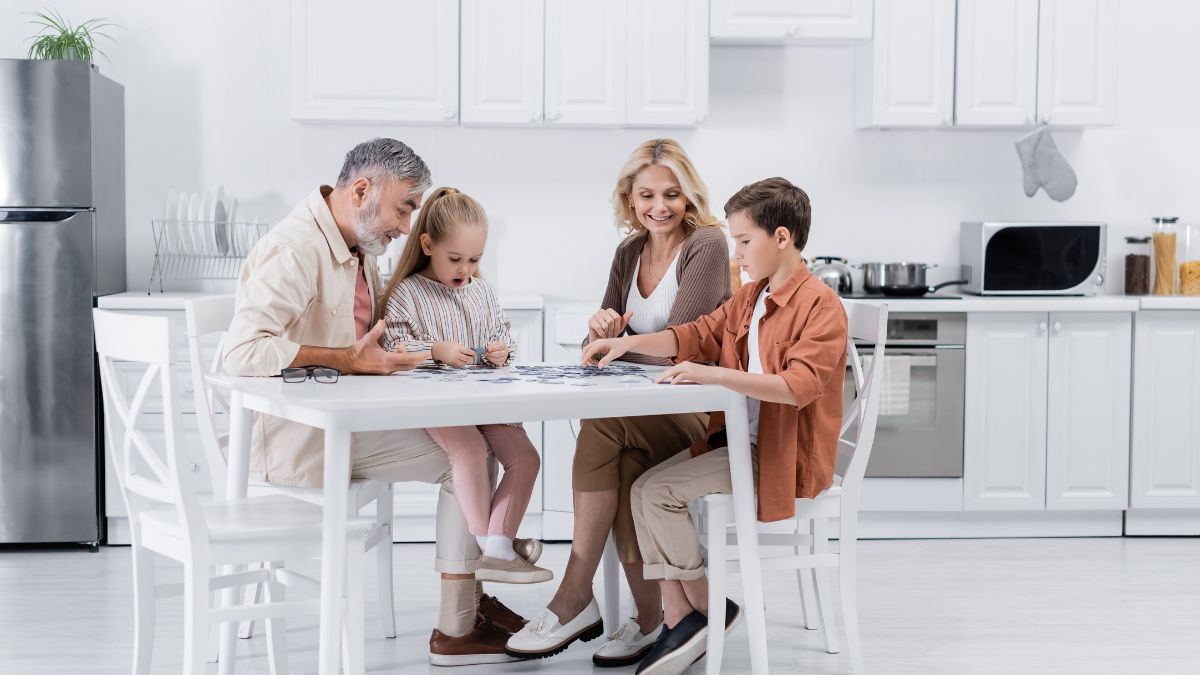 family playing together