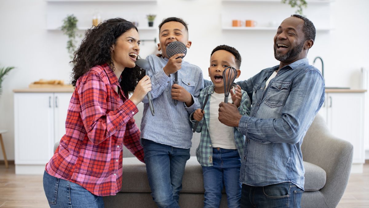 family singing together
