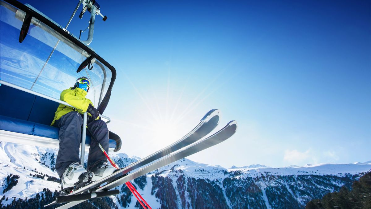 skier on lift