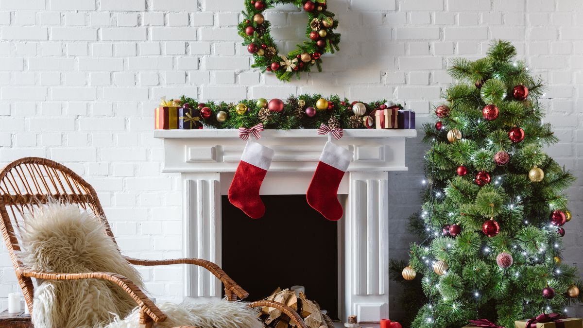 stockings on mantel for christmas