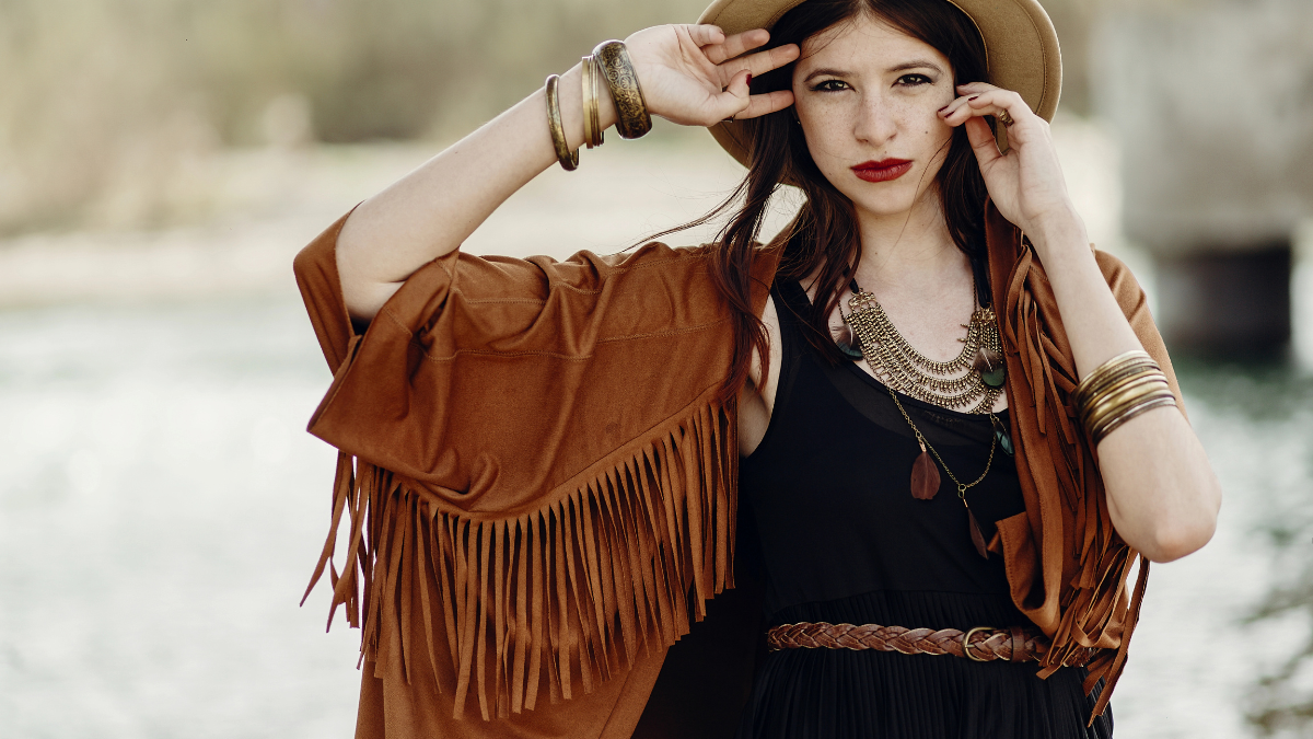 boho outfit with fringe
