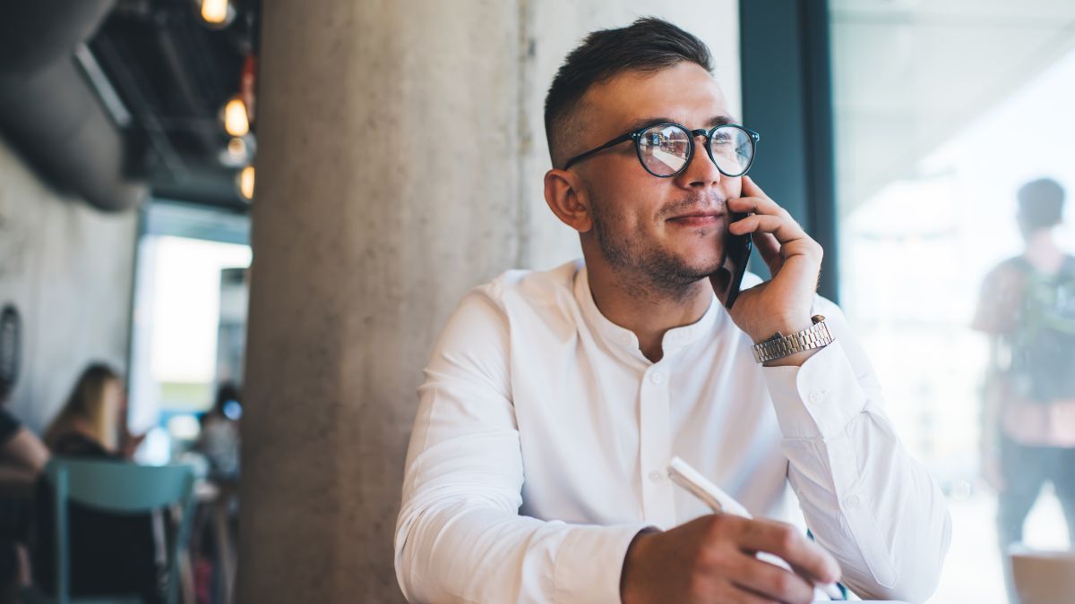 man on phone
