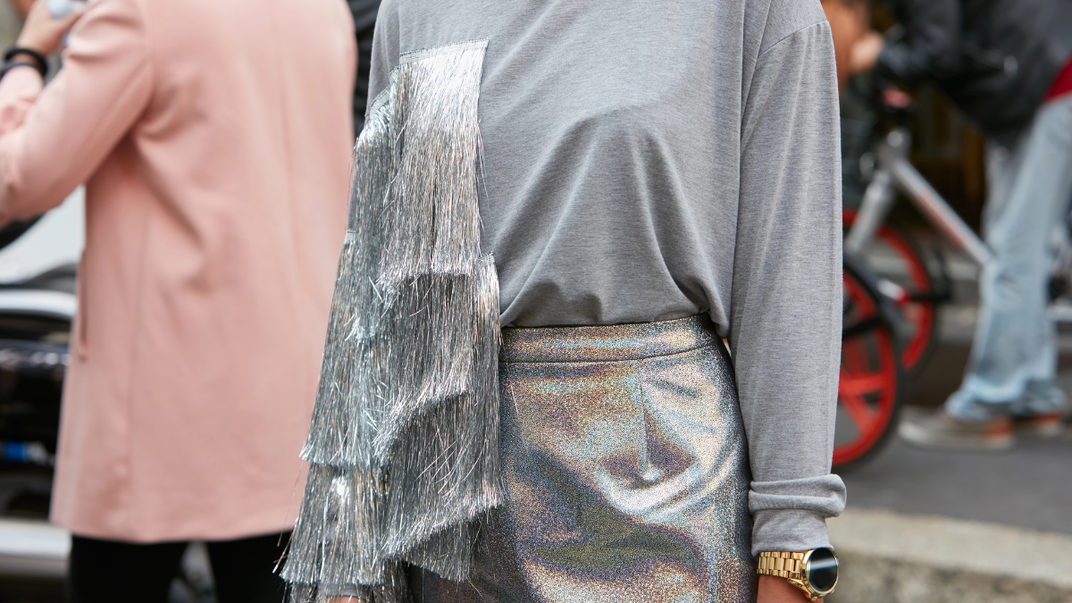 silver metallic outfit