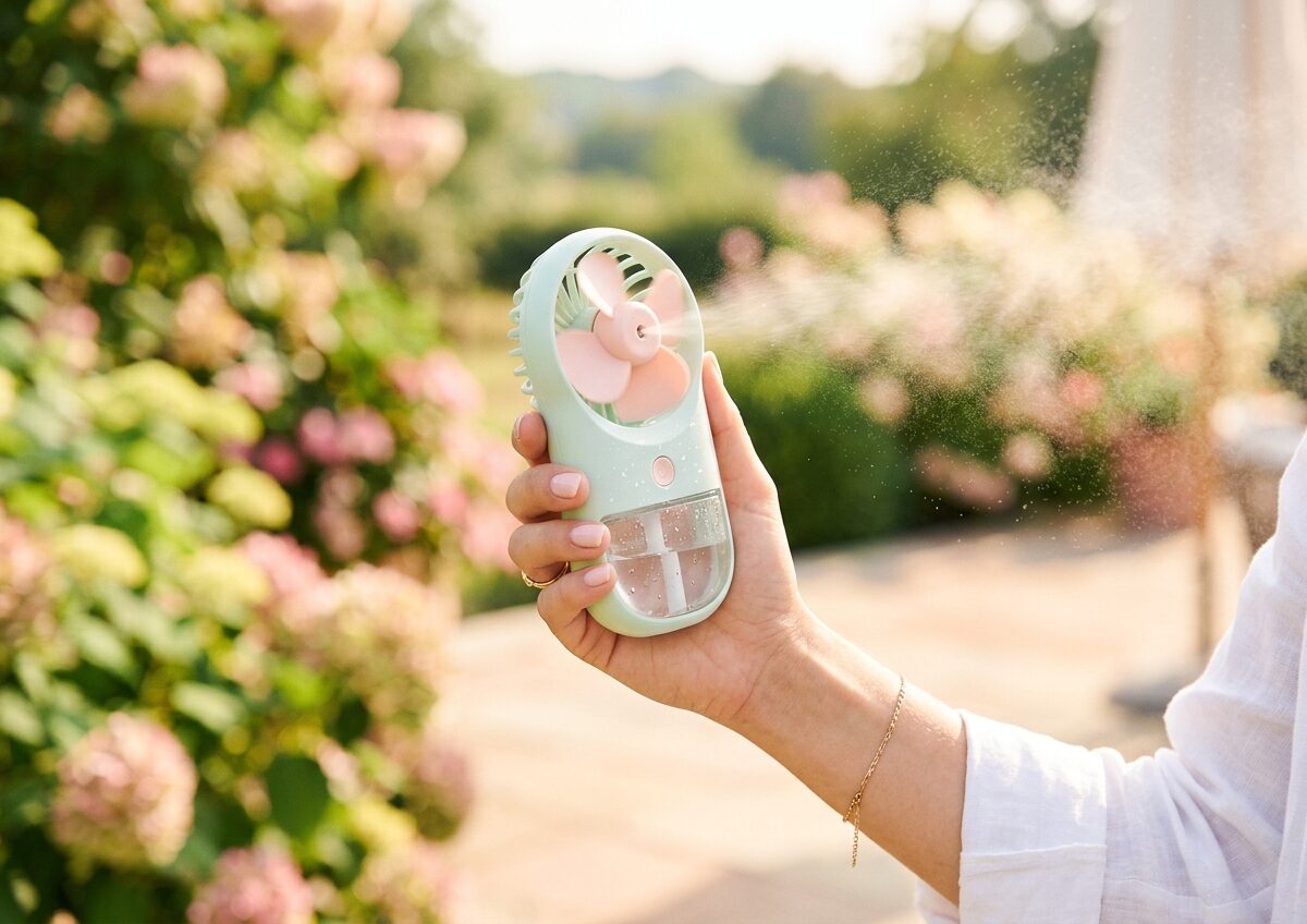 This $12 handheld misting fan is the only reason I survived this heat