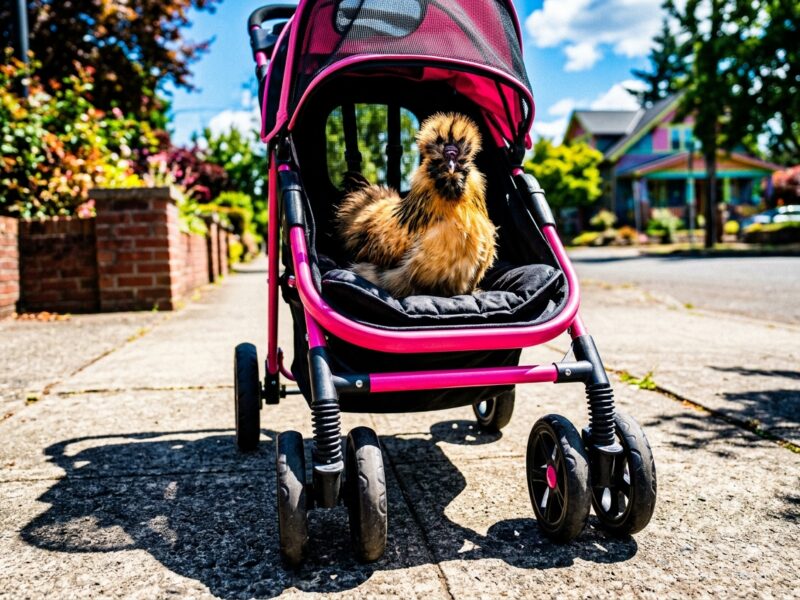 Yes, chicken strollers are a real thing — and honestly, I want one