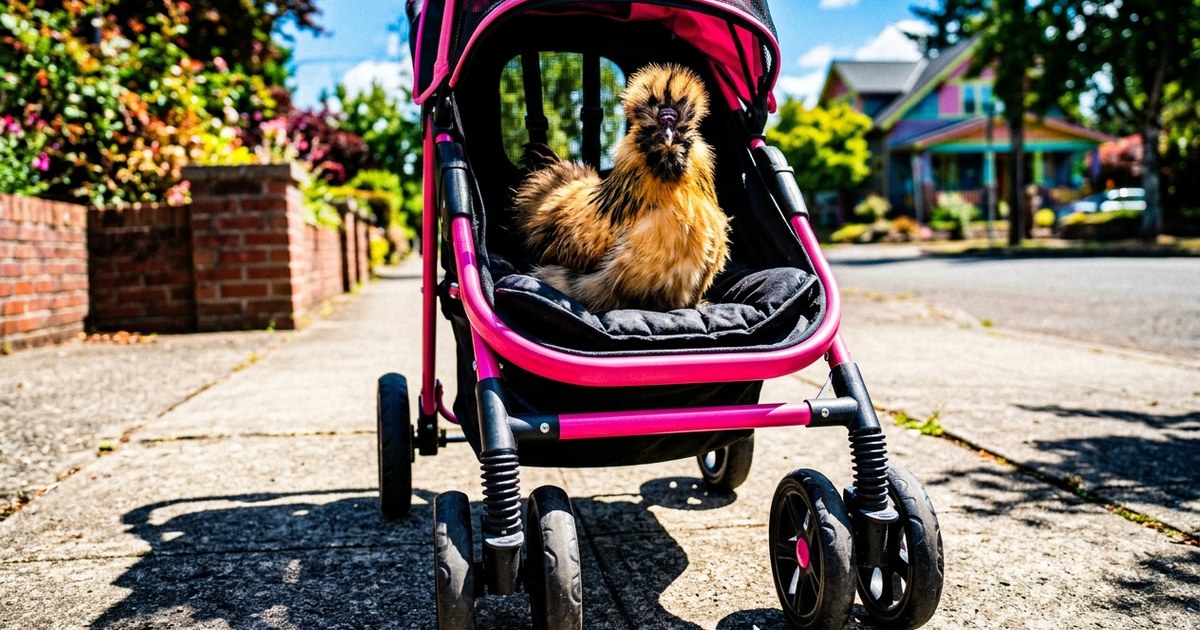 Yes, chicken strollers are a real thing — and honestly, I want one