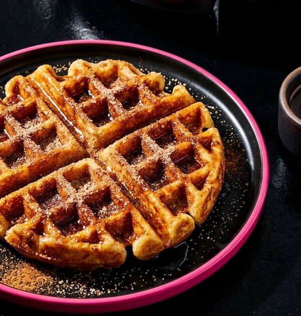 This churro waffle maker makes crispy cinnamon waffles in under 5 minutes