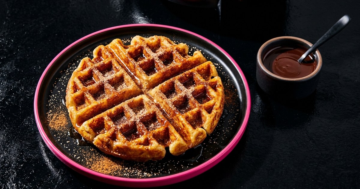 This churro waffle maker makes crispy cinnamon waffles in under 5 minutes