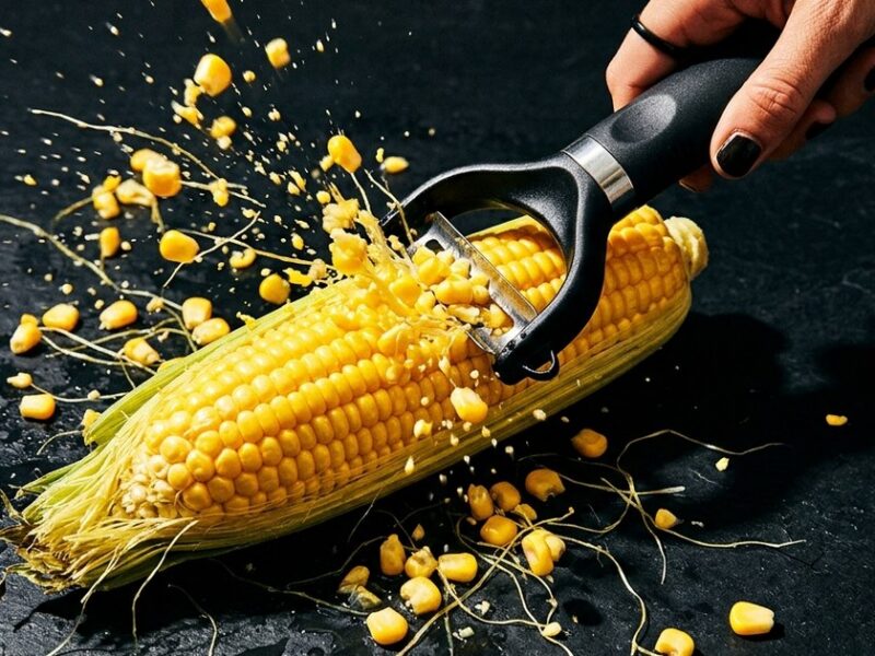 This $8 corn stripper tool gets every kernel off the cob in about ten seconds