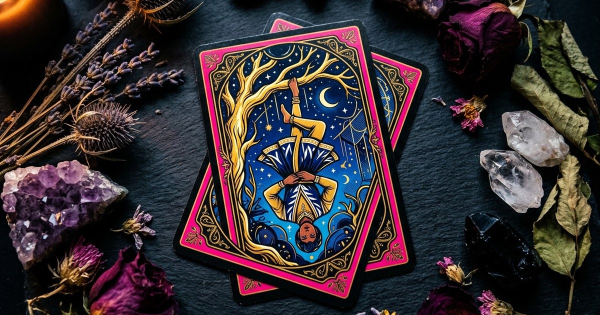 What the Hanged Man tarot card actually means when someone pulls it for feelings