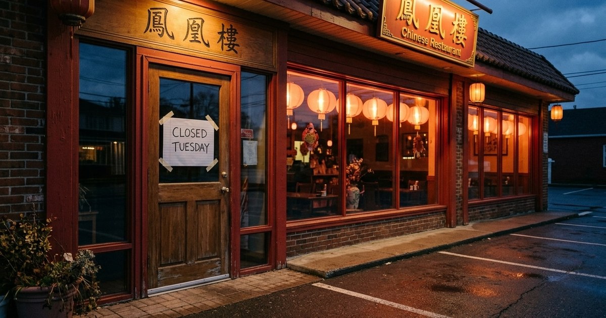 Why are Chinese restaurants closed on Tuesdays? The real reason